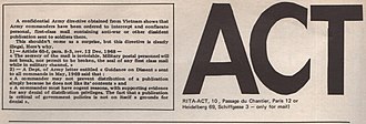 Masthead of ACT: The RITA's (Resisters Inside The Army) Newsletter ACT Masthead.jpg