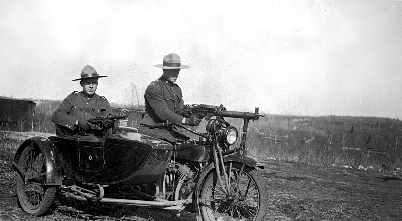 File:APP motorcycle and sidecar used during labour disputes in the Drumheller area (21332393210).jpg