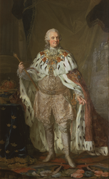 Le roi Adolf Friedrich de Suède dans sa robe de couronnement