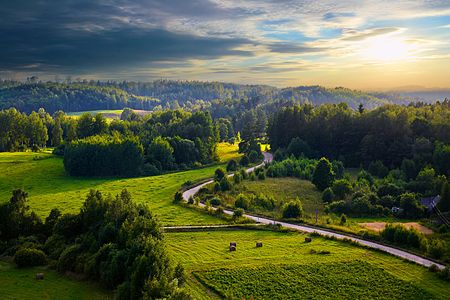 Landscape of Augšzeme Highland near Svente, Latvia