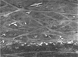 Aircraft wrecks at Henderson Field, Guadalcanal, circa in late 1942.jpg