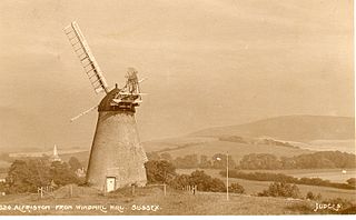 Alfriston Windmill tower mill at Alfriston, Sussex, England