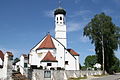 Catholic branch church St. Othmar, gate and soul house