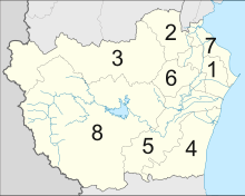 Map of eight districts