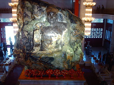 The Jade Buddha inside the Jade Buddha Palace in Anshan city, Liaoning, China.