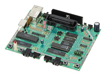 Motherboard of an American 7800 with the RF shielding removed