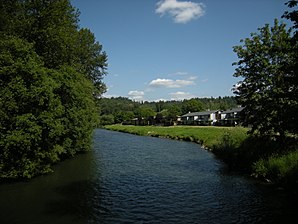 Il Green River, nell'Isaac Evans Park, Auburn