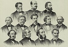 Portraits en buste des membres du gouvernement de la Défense nationale, photomontage.