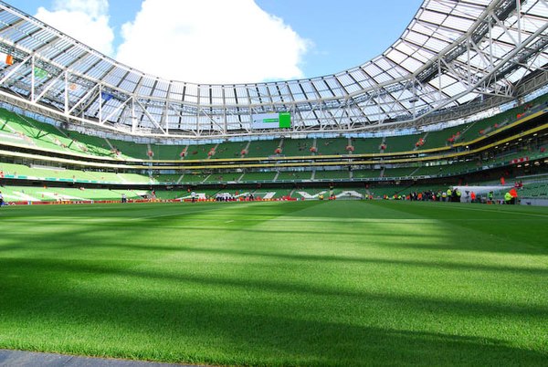 The inside of the Aviva Stadium, after construction