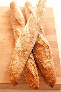 Baguette Elongated type of bread