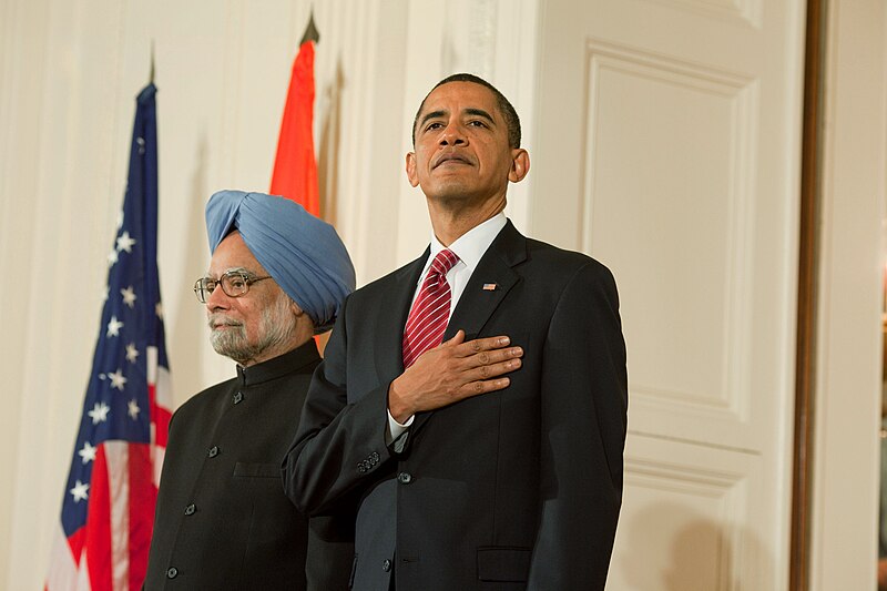 File:Barack Obama and Prime Minister Manmohan Singh of India listening to the national anthem.jpg