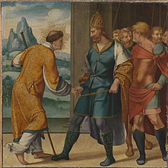 Cyriakus-Folge: Kaiser Diokletian reicht dem hl. Cyriakus die Hand