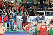 Deutsch: Beachhandball Europameisterschaften 2019 (Beach handball Euro); Tag 6: 7. Juli 2019 – Spiel um Platz Drei, Männer, Ungarn-Russland 2:0 (26:20, 23:22) English: Beach handball Euro; Day 6: 7 July 2019 – Men's Bronze Medal Match – Hungary-Russia 2:0 (26:20, 23:22)