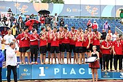 Deutsch: Beachhandball Europameisterschaften 2019 (Beach handball Euro); Tag 6: 7. Juli 2019 – Siegerehrungen English: Beach handball Euro; Day 6: 7 July 2019 – Medal ceremony