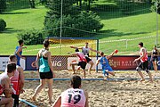 Deutsch: Beachhandball Europameisterschaften 2019 (Beach handball Euro); Tag 1: 2. Juli 2019 – Männer, Vorrunde Gruppe C, Schweiz-Ukraine 2:1 (22:23, 17:14, 9:6) English: Beach handball Euro; Day 1: 2 July 2019 – Men Preliminary Round Group C – Switzerland-Ukraine 2:1 (22:23, 17:14, 9:6)