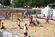 Deutsch: Beachhandball bei den Olympischen Jugendspielen 2018; Tag 3, 9. Oktober 2018; Jungs, Vorrunde, Gruppe A - Ungarn-Thailand 2:1 English: Beach handball at the 2018 Summer Youth Olympics at 9 October 2018 – Girls Preliminary Round Group A‎ – Hungary-Thailand 2:1