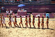 Deutsch: Beachhandball bei den Olympischen Jugendspielen 2018; Tag 4, 10. Oktober 2018; Mädchen, Vorrunde, Gruppe A - Ungarn-Chinese Taipei (Taiwan) 2:0 English: Beach handball at the 2018 Summer Youth Olympics at 10 October 2018 – Girls Preliminary Round Group A‎ – Hungary-Chinese Taipei 2:0