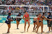 Deutsch: Beachvolleyball bei den Olympischen Jugendspielen 2018; Tag 11, 17. Oktober 2018; Mädchen, Finale – Italien (Claudia Scampoli & Nicol Bertozzi)- Russland (Maria Woronina & Maria Botscharow) 0:2 (19–21/19–21) English: Beach volleyball at the 2018 Summer Youth Olympics at 17 October 2018 – Girls Final – Italy (Claudia Scampoli & Nicol Bertozzi) - Russia (Maria Voronina & Maria Bocharova) 0:2 (19–21/19–21)