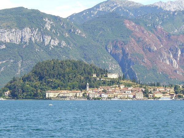 View of Bellagio in Lake Como. The institution on the hill is Villa Serbelloni, believed to have been constructed on the site of Pliny's villa "Traged