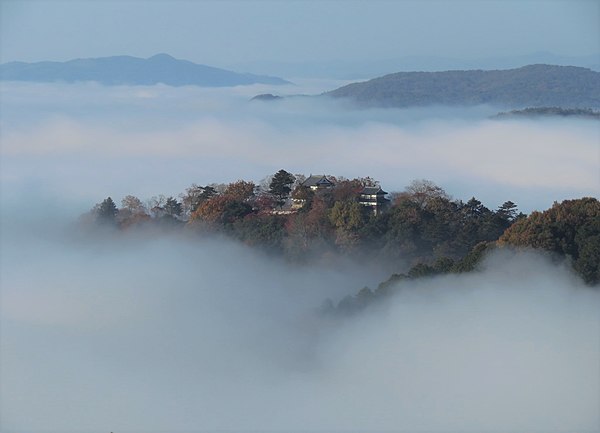 Bitchu Matsuyama Castle floating on a sea of clouds