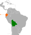 Location map for Bolivia and Ecuador.