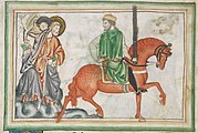 Four horsemen; The red horse, 13th century.