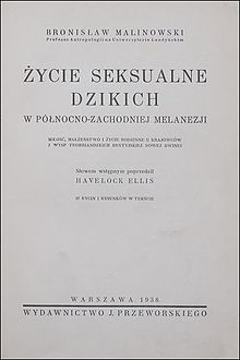 Bronisław Malinowski - Życie seksualne dzikich w północno-zachodniej Melanezji (couverture du livre).jpg