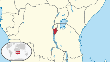 Location of Burundi in Central Africa Burundi in its region.svg