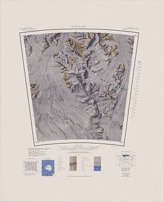 Topograafsche Koort mit Mount Bjaaland (links)