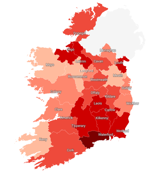 File:COVID-19 14-day incidence rate per 100,000 population in Ireland.png