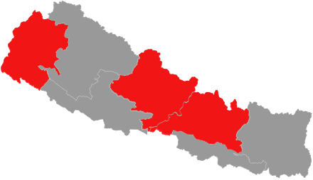 Map of the outbreak in Nepal
(as of 23 March):
Confirmed cases reported
Suspected cases reported COVID-19 Outbreak Cases in Nepal.svg