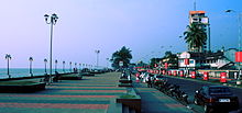 A view of Kozhikode beach from the southern end Calicutbeach choosetocount.JPG