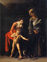 Krisztus, Mária és Annna Caravaggio festményén