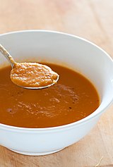 A carrot soup Carrot soup spoon.jpg