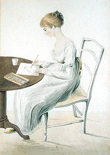 Fanny Knight (1793-1882), one of Jane Austen's nieces, was the recipient of many letters in which her aunt commented on her illness. Watercolor painted by Cassandra Austen. CassandraAusten-FannyKnight.jpg