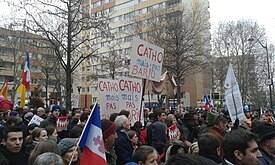Civitas at the 13 January demonstration at the Place Pinel Civitas manif 13 janvier002.jpg
