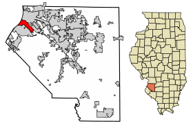 Clair County Illinois Incorporated and Unincorporated areas Sauget Highlighted.svg