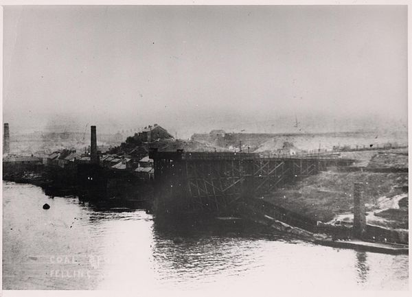 The coal staithes at Felling Shore.