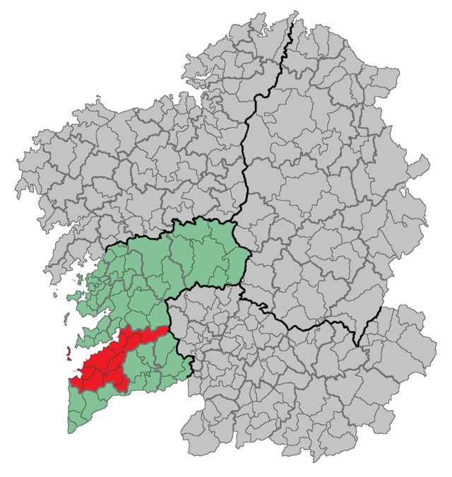 Localização da Comarca de Vigo na Galiza