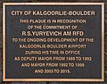 * Nomination Commemorative plaque in Kalgoorlie-Boulder Airport, Western Australia --LexKurochkin 17:09, 21 March 2023 (UTC) * Promotion  Support Good quality. --Rjcastillo 21:52, 21 March 2023 (UTC)