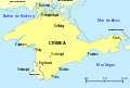 Mapa de Crimea con el mar al norte.