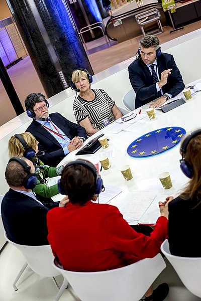 Plenković during Croatian part-Citizens’ Corner debate on EU policies for asylum seekers and immigrants, 17 June 2015