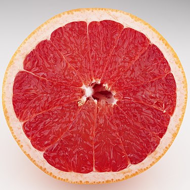 Cross section of a grapefruit.