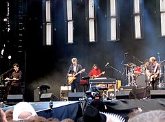 Crowded House 2007 during a performance in Hyde Park, London