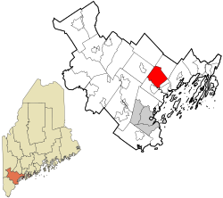 Cumberland County Maine incorporated and unincorporated areas North Yarmouth highlighted.svg