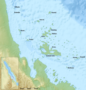Oversigtskort over Dahlak-øhavet