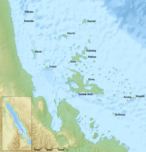 Mapa przeglądowa archipelagu Dahlak