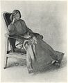 Elizabeth Siddal Okumaktayken, Karakalem çizim (1854)