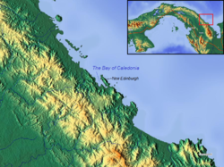 Caledonia harita üzerinde