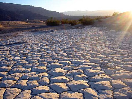 Sun-baked sand in Death Valley